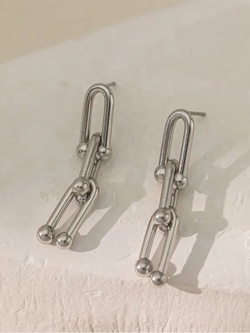 Horsebit Double-Link Dangle Earrings NWT Gold Plated PVD Coated PICK ONE